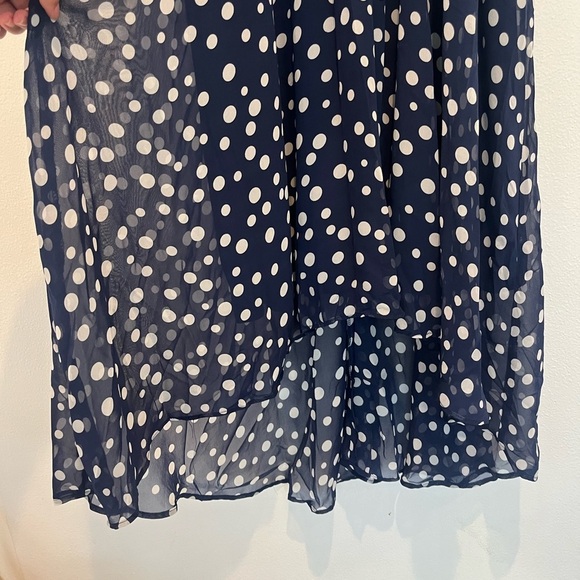 Tahari ASL Blue Polka Dot Maxi Dress Size 12 - Picture 6 of 9